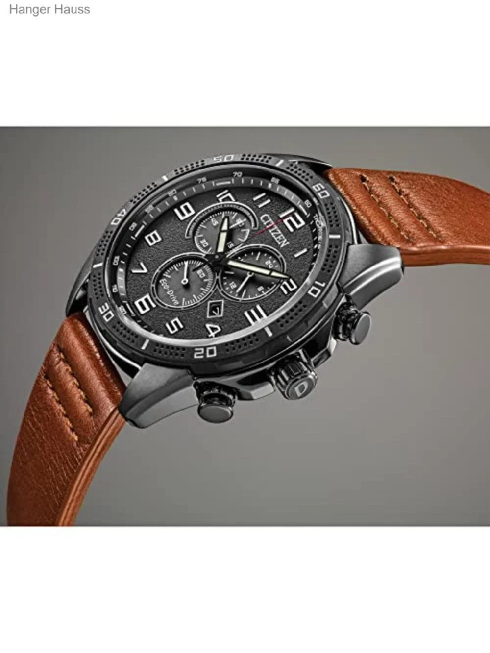 Eco-Drive Brycen Men's Chronograph Watch 45mm Black Ion-Plated Stainless Steel